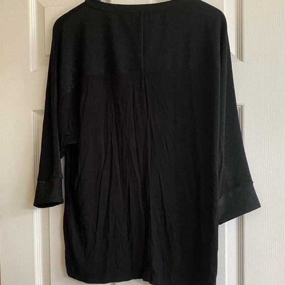 𝅺OLSEN Europe Size 16 (XL) Black Flowy Dressy Lady’s Long Sleeved Top - Picture 3 of 3
